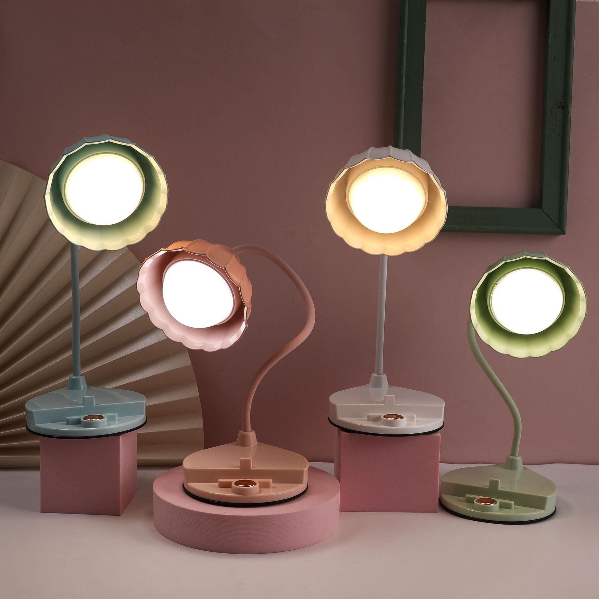 Uppladdningsbar Touch LED-bordslampa – Skandinavisk blomsterdesign