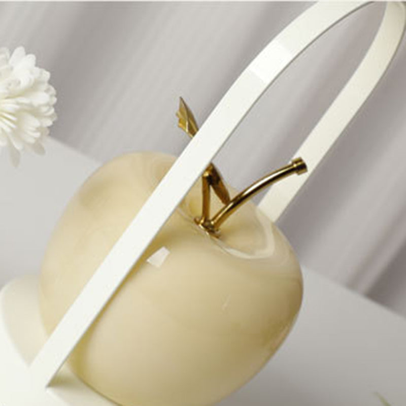 Uppladdningsbar äppelformad LED-bordslampa – bärbar design av glas och järn