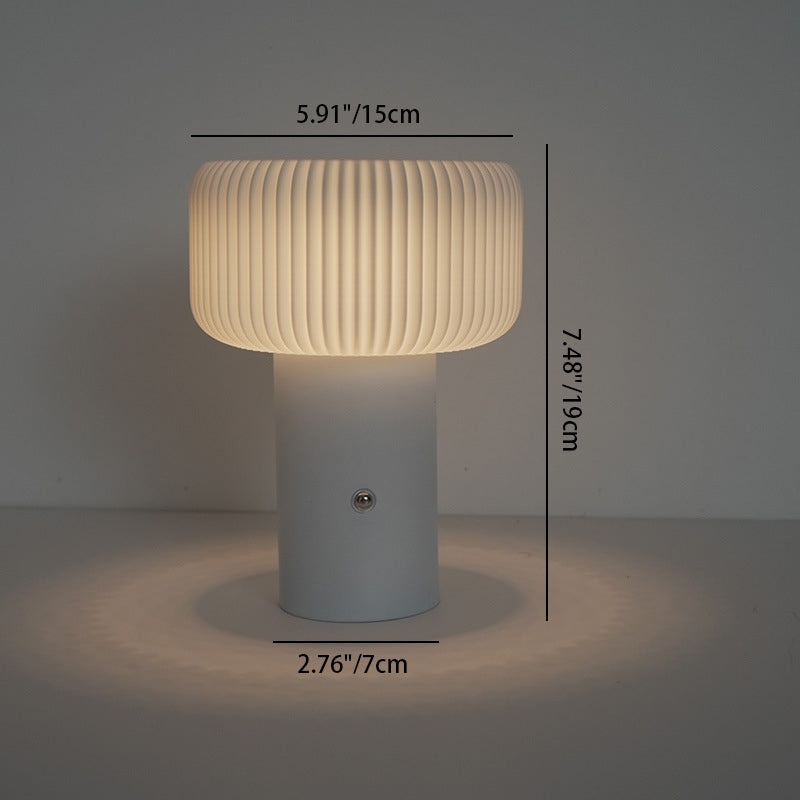 Bärbar skandinavisk LED-lampa – Randig cylinder för moderna interiörer