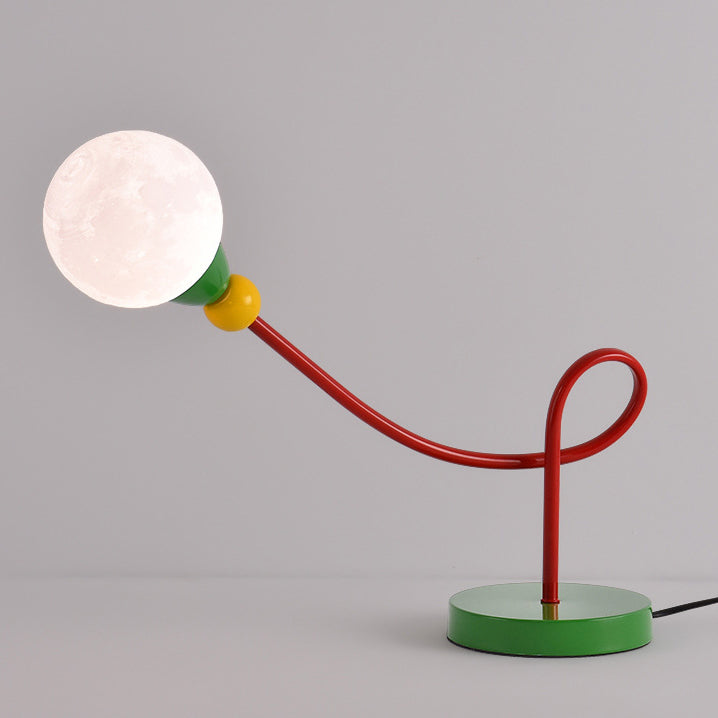 Snygg barnbordslampa med månmotiv - Modern arbetslampa med 1 ljuskälla