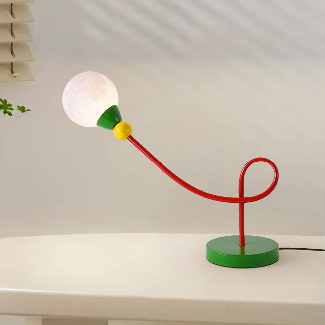 Snygg barnbordslampa med månmotiv - Modern arbetslampa med 1 ljuskälla
