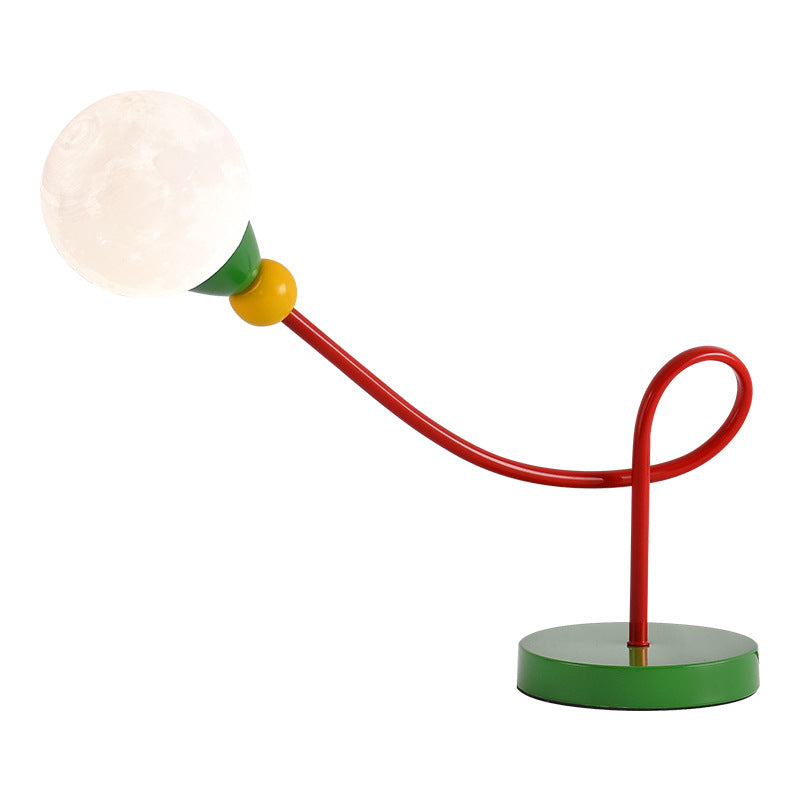 Snygg barnbordslampa med månmotiv - Modern arbetslampa med 1 ljuskälla