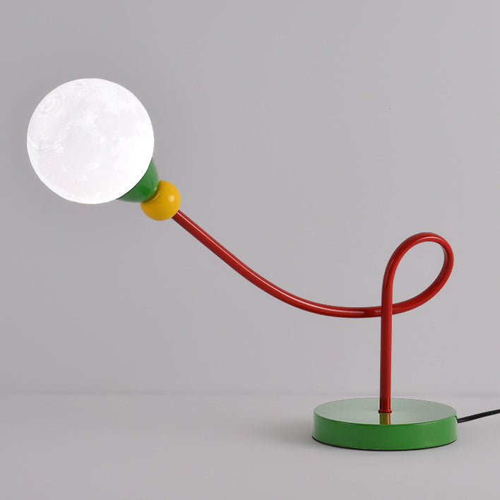 Snygg barnbordslampa med månmotiv - Modern arbetslampa med 1 ljuskälla