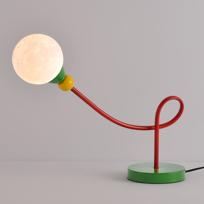 Snygg barnbordslampa med månmotiv - Modern arbetslampa med 1 ljuskälla