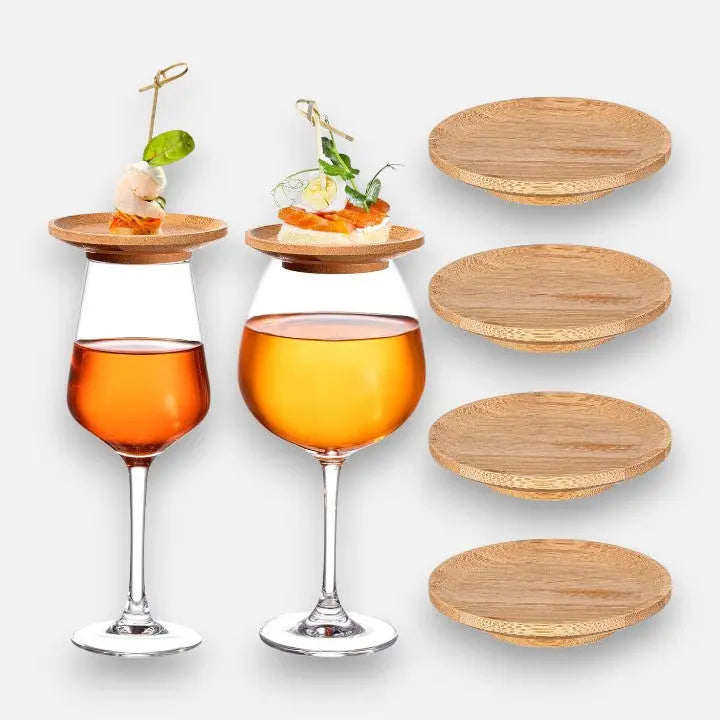 Bambu-vinglasklämmor för fester – Snygga mellanmåls- och förrättshållare för underhållning