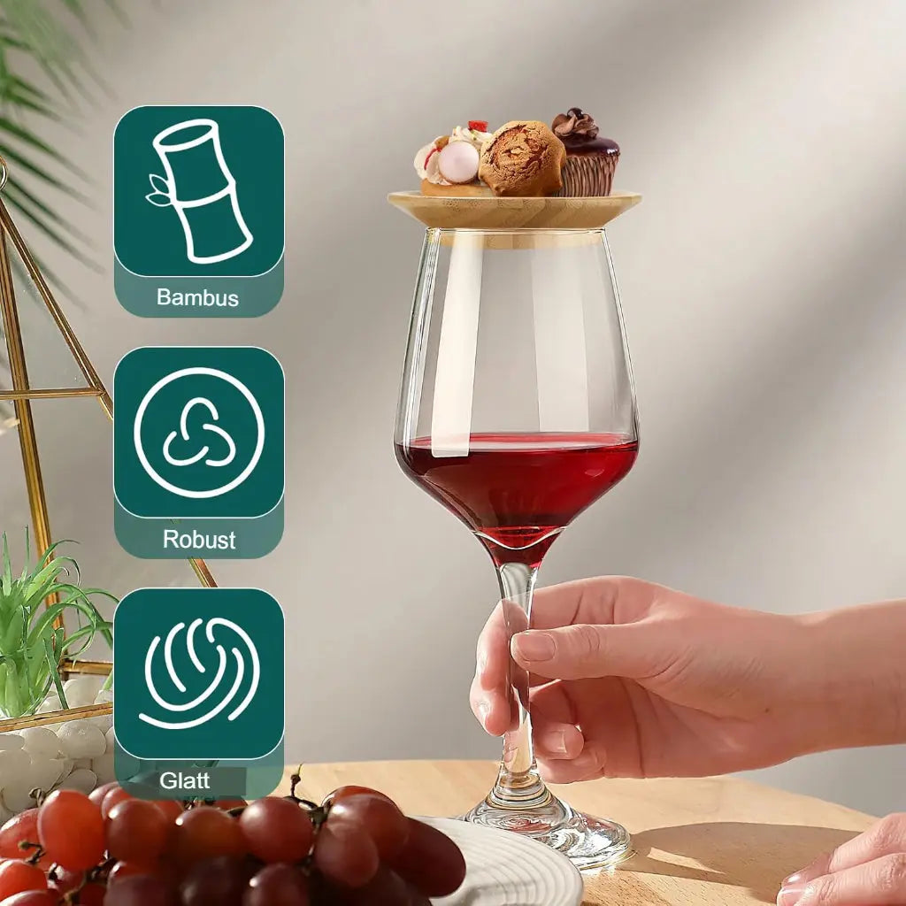 Bambu-vinglasklämmor för fester – Snygga mellanmåls- och förrättshållare för underhållning