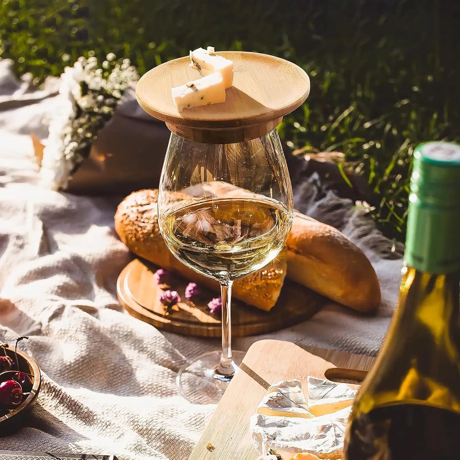 Bambu-vinglasklämmor för fester – Snygga mellanmåls- och förrättshållare för underhållning