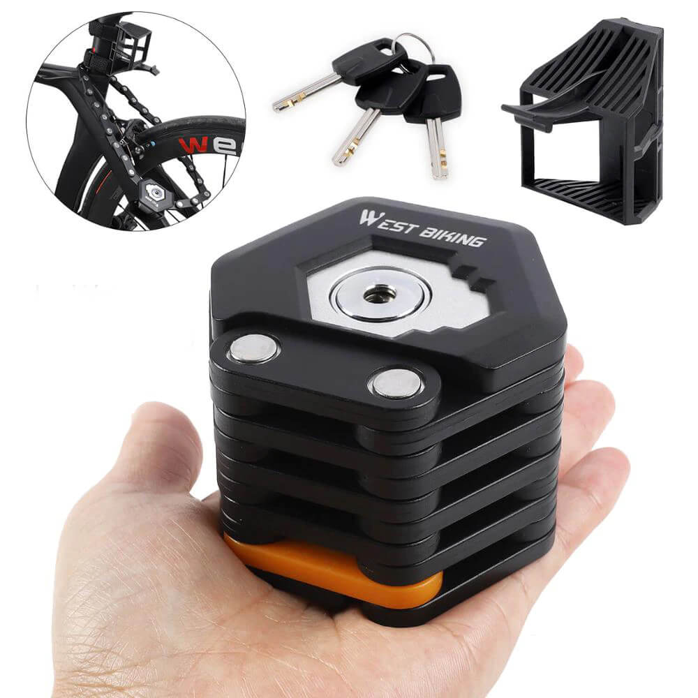 Kraftigt hopfällbart cykel- och skoterlås – Stöldskydd för motorcyklar