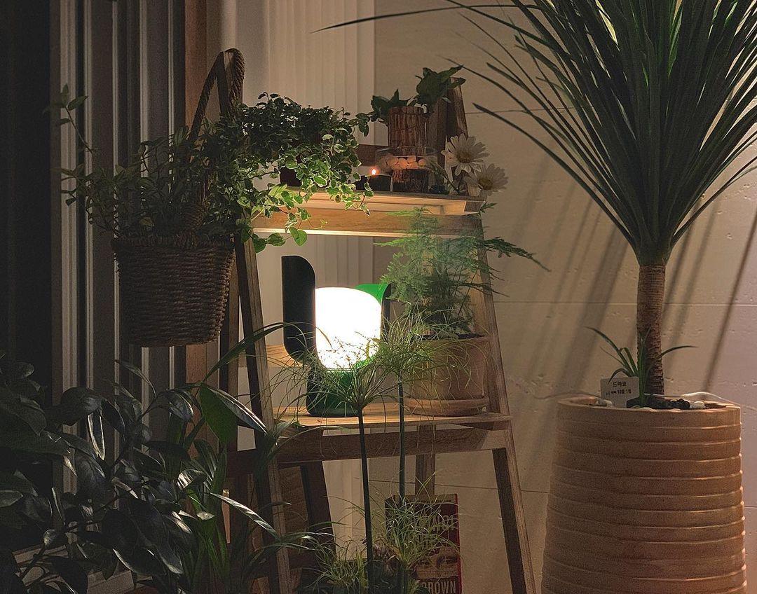 Lysande kronbladsinspirerad lampa – Handgjord bordslampa i glas för elegant inredning