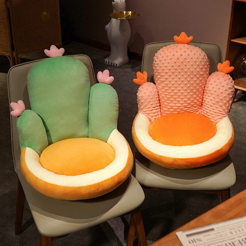 Kaktusformad plyschkudde - Mysig dekorativ stolskudde