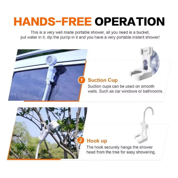 Handhållen campingdusch – Enkel rengöringslösning för bilar och utomhusbruk