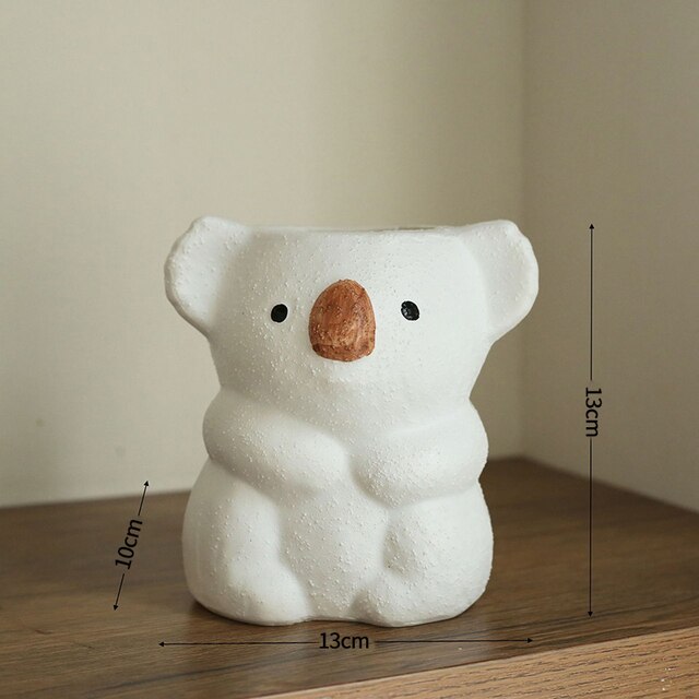 Bedårande Koala Mini Planter – Nyckfull Keramisk Kruka för Suckulenter och Inomhusväxter