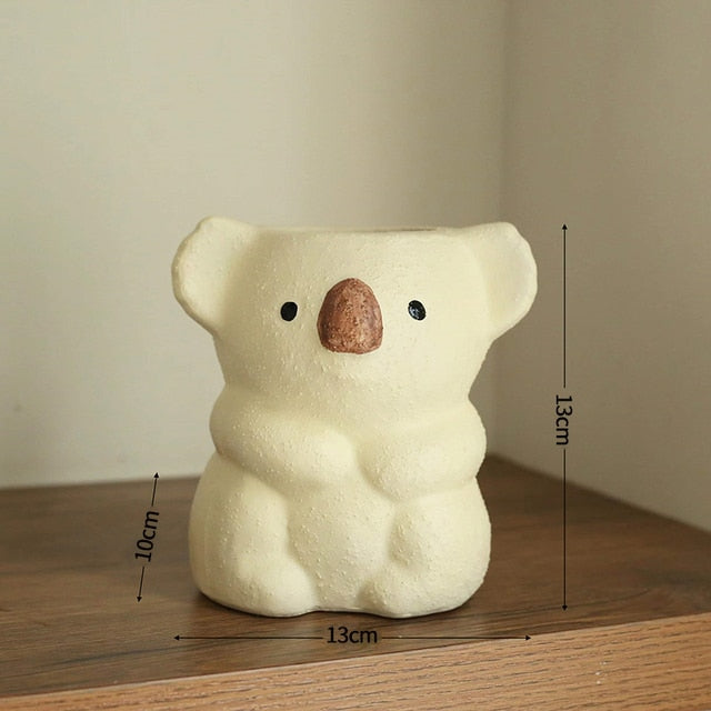 Bedårande Koala Mini Planter – Nyckfull Keramisk Kruka för Suckulenter och Inomhusväxter