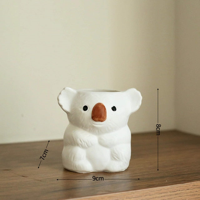 Bedårande Koala Mini Planter – Nyckfull Keramisk Kruka för Suckulenter och Inomhusväxter