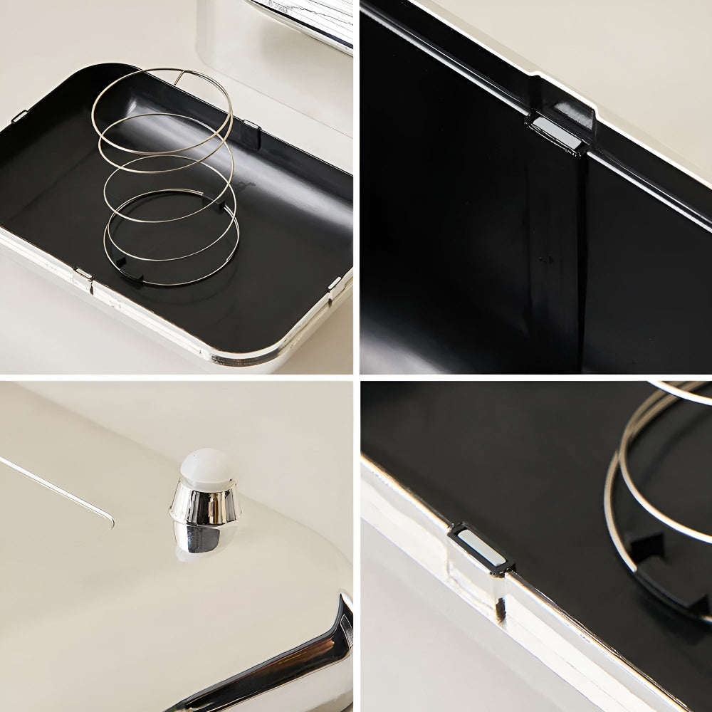 Modern guldfärgad spegelhållare för näsdukar – Elegant dekorativ låda för hemorganisering