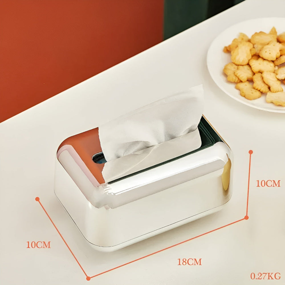 Modern guldfärgad spegelhållare för näsdukar – Elegant dekorativ låda för hemorganisering