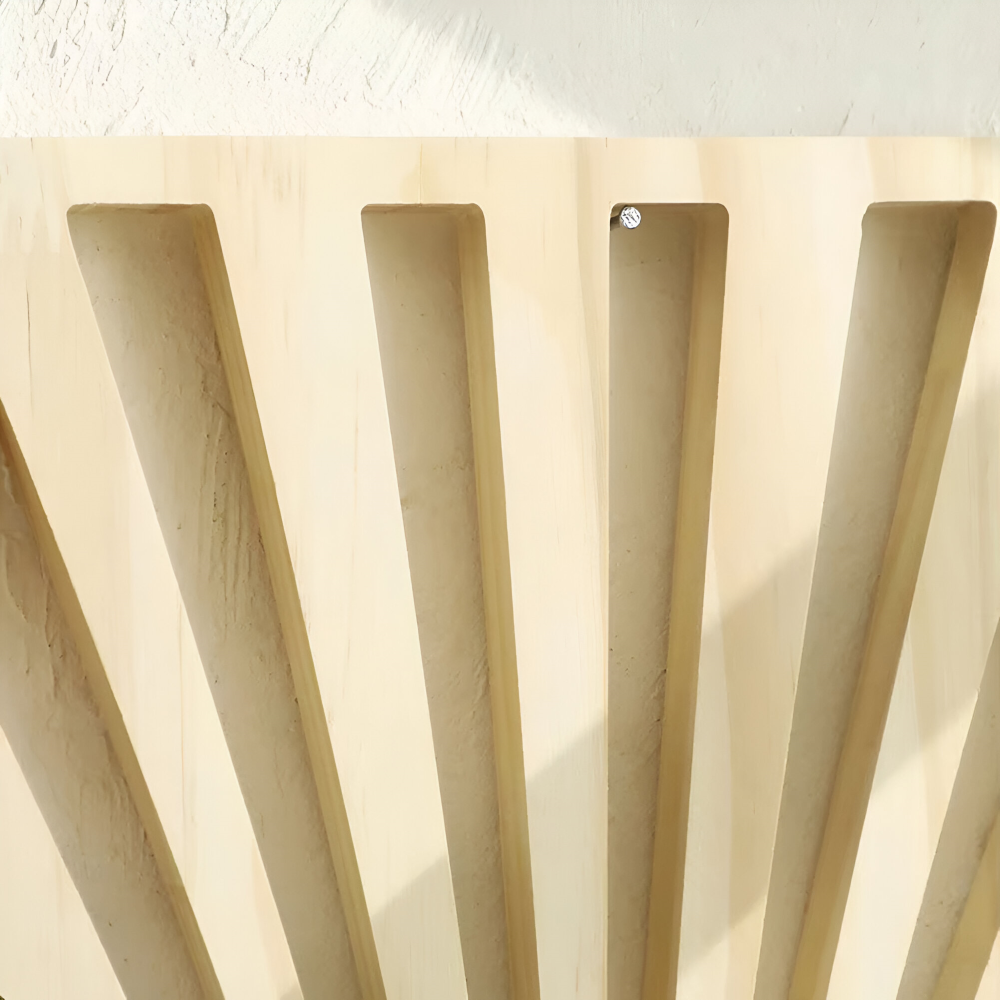 Sunburst trävägghylla – Dekorativ växtdisplay och heminredning