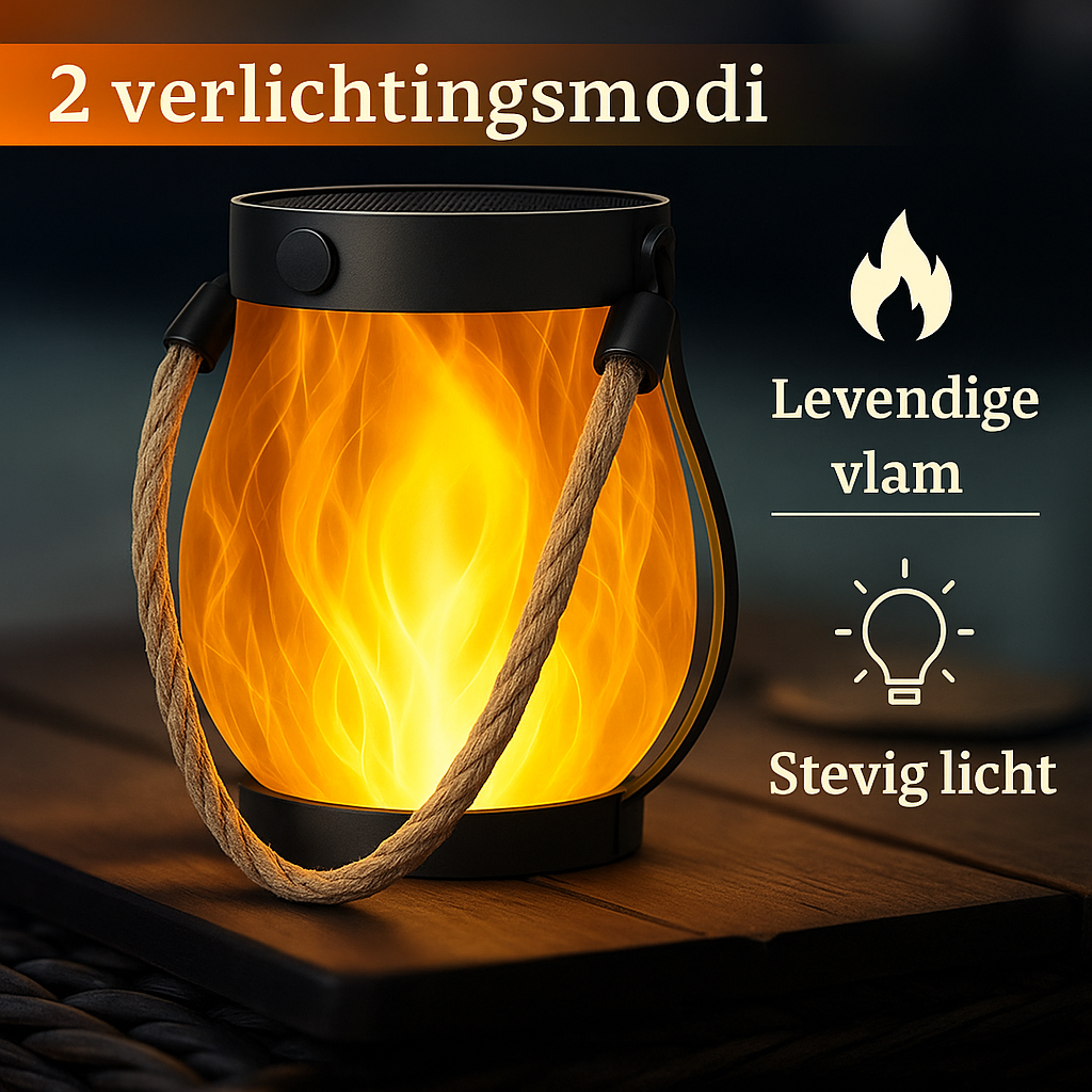 Solcellslykta för utomhusbruk – Varm, flimmerande låga för mysig atmosfär