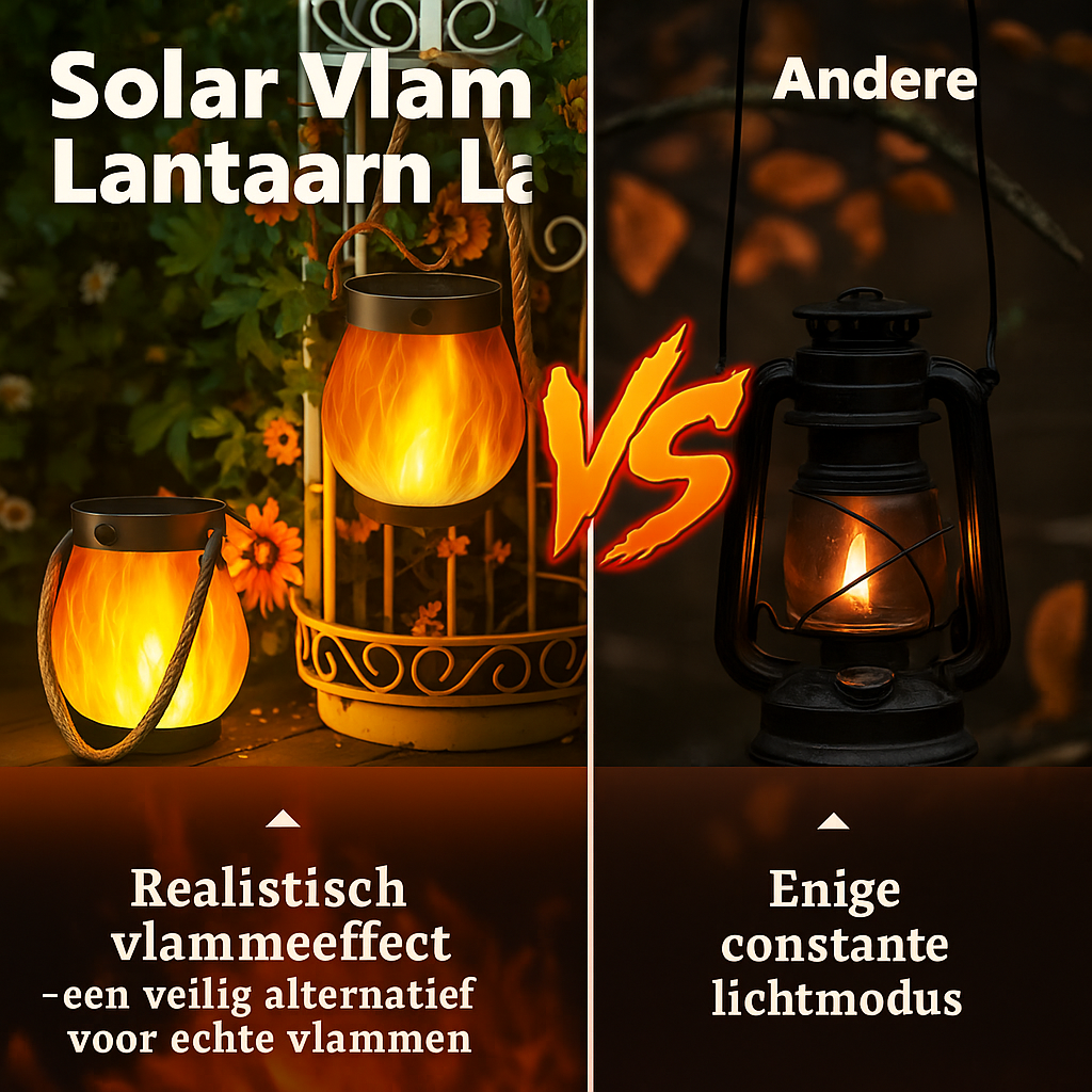 Solcellslykta för utomhusbruk – Varm, flimmerande låga för mysig atmosfär