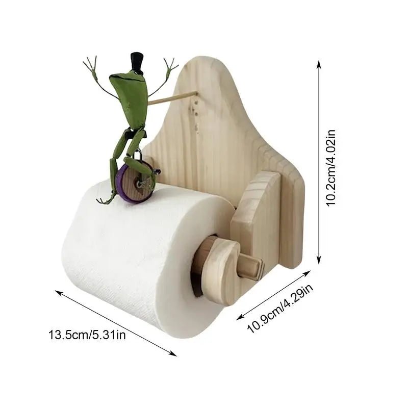 Toalettpappershållare med Frog Rider-motiv – Unik badrumsinredning med en rolig twist