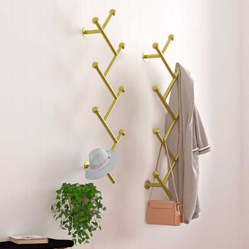 Modern vägghängare med 8 krokar – platsbesparande hängare för rockar, hattar och väskor