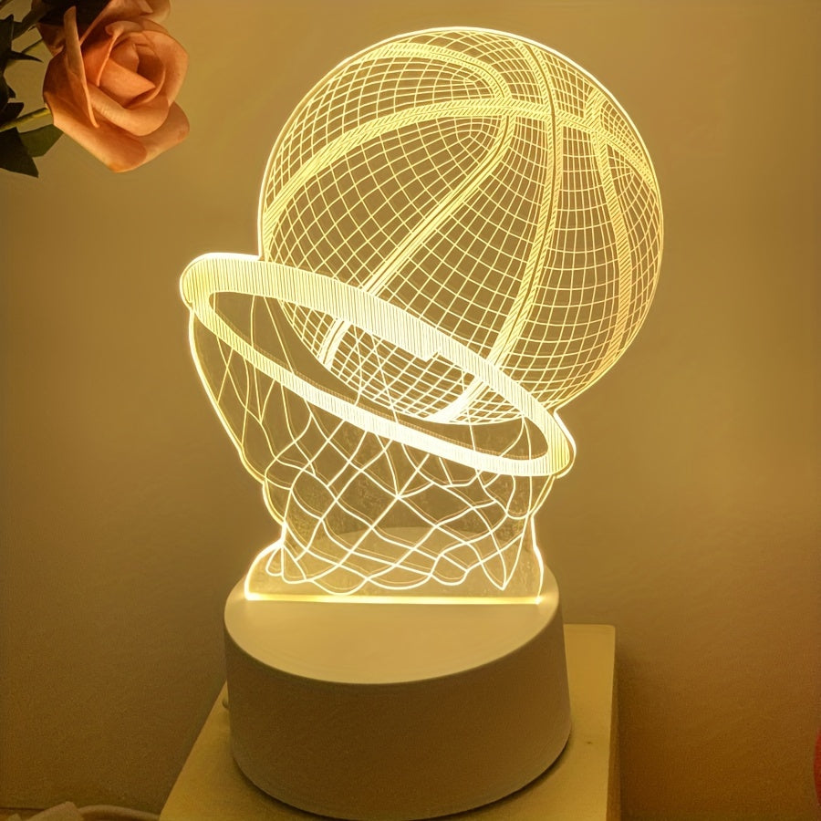 Basketball Illusion-lampa – USB-driven, LED-lampa med dynamisk domstoldesign