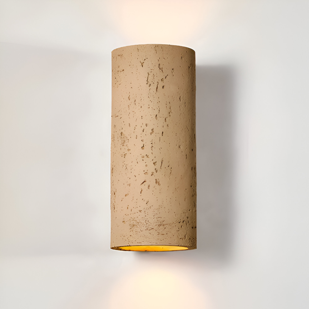 Wabi Sabi Cylinderformad LED-vägglampa – Steninspirerad minimalistisk spotlight