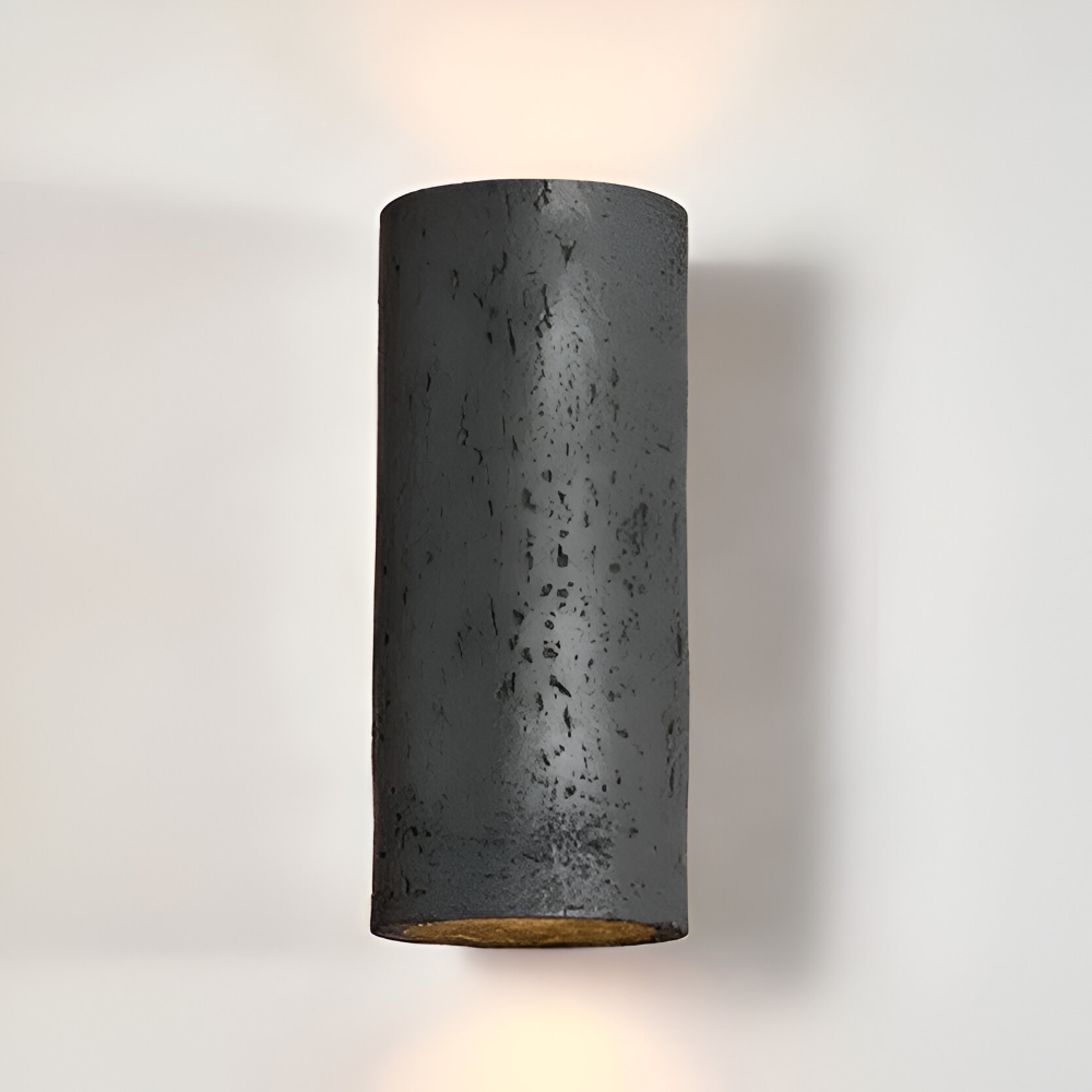 Wabi Sabi Cylinderformad LED-vägglampa – Steninspirerad minimalistisk spotlight