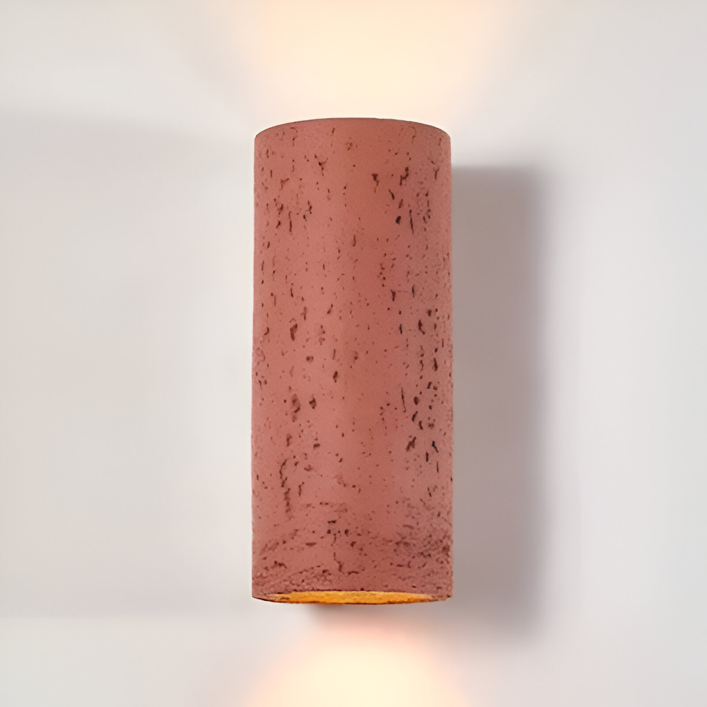 Wabi Sabi Cylinderformad LED-vägglampa – Steninspirerad minimalistisk spotlight