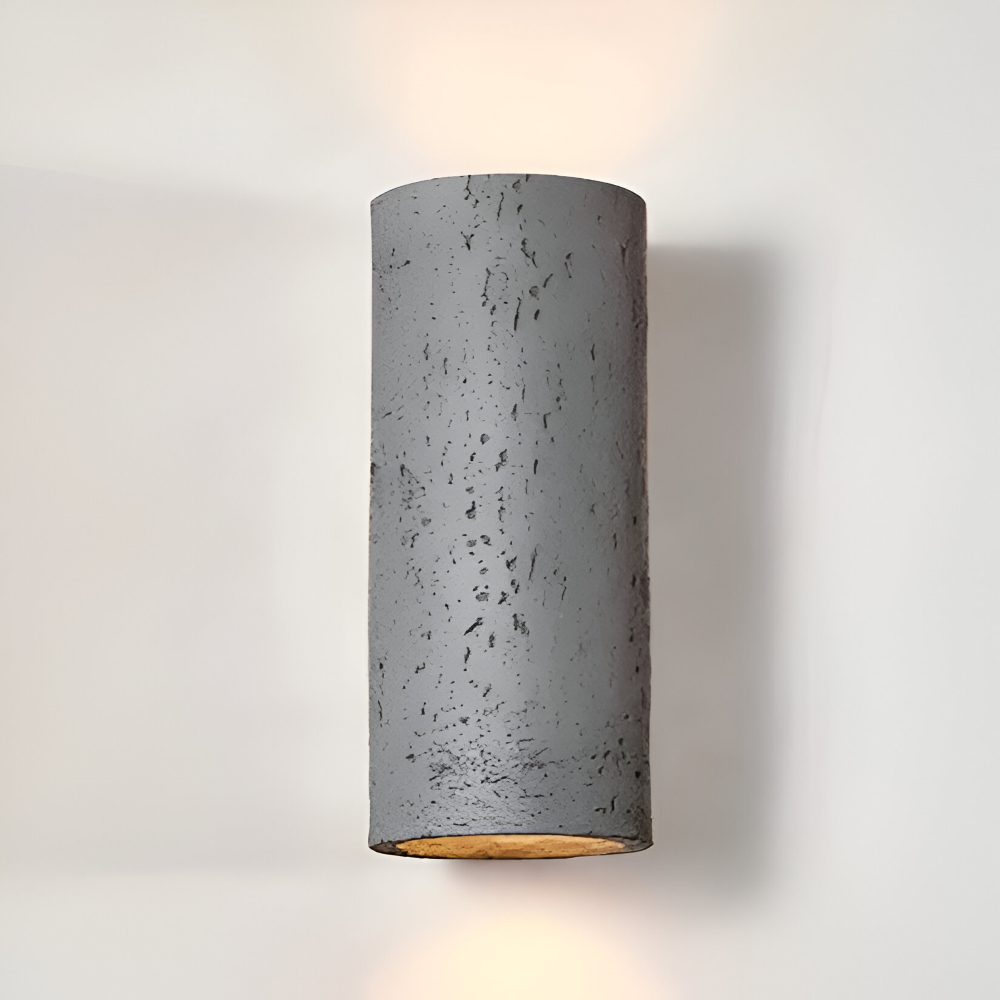 Wabi Sabi Cylinderformad LED-vägglampa – Steninspirerad minimalistisk spotlight