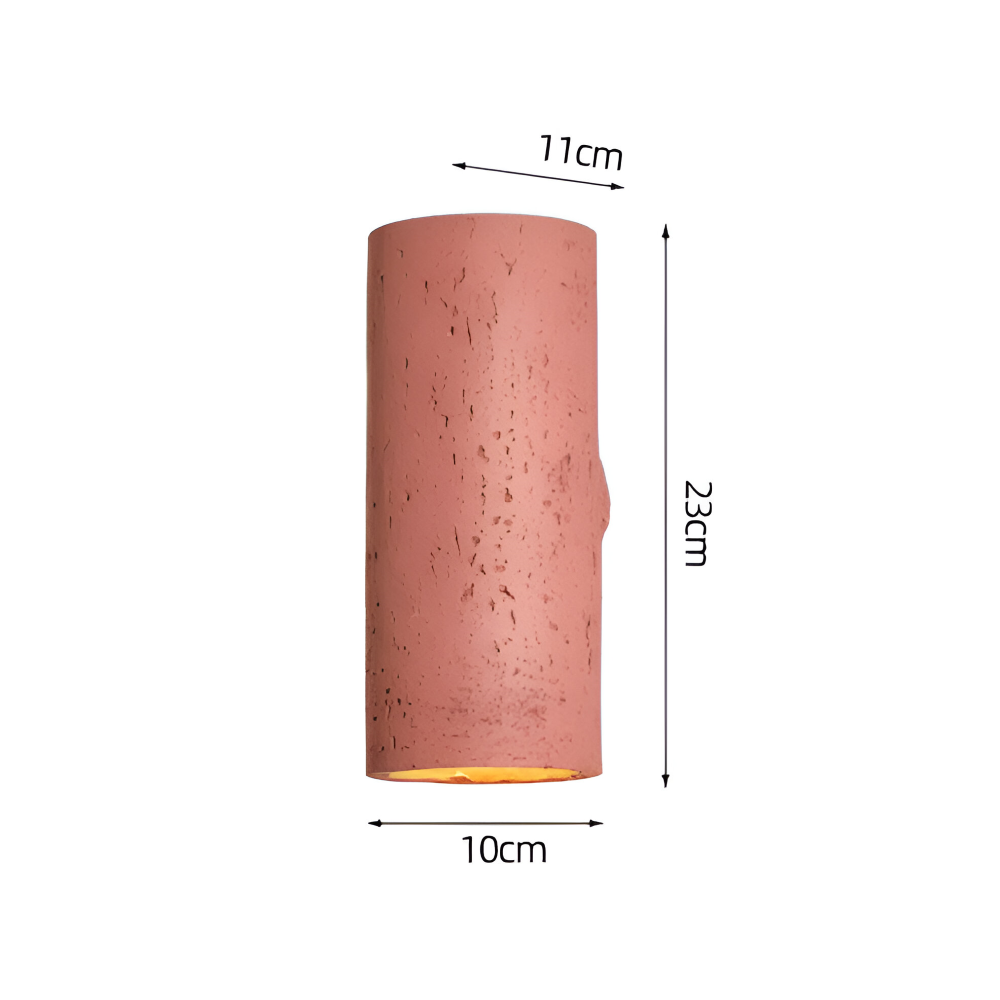 Wabi Sabi Cylinderformad LED-vägglampa – Steninspirerad minimalistisk spotlight