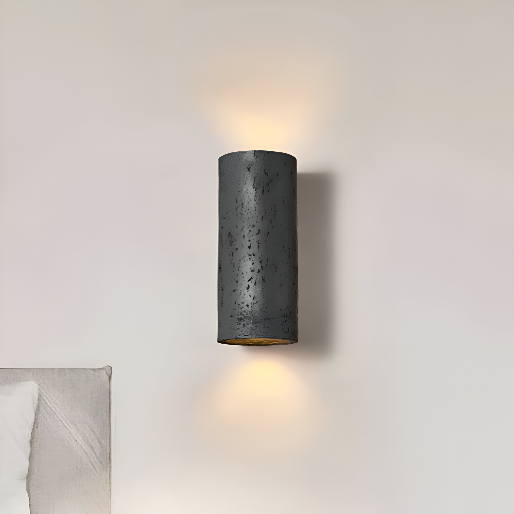 Wabi Sabi Cylinderformad LED-vägglampa – Steninspirerad minimalistisk spotlight