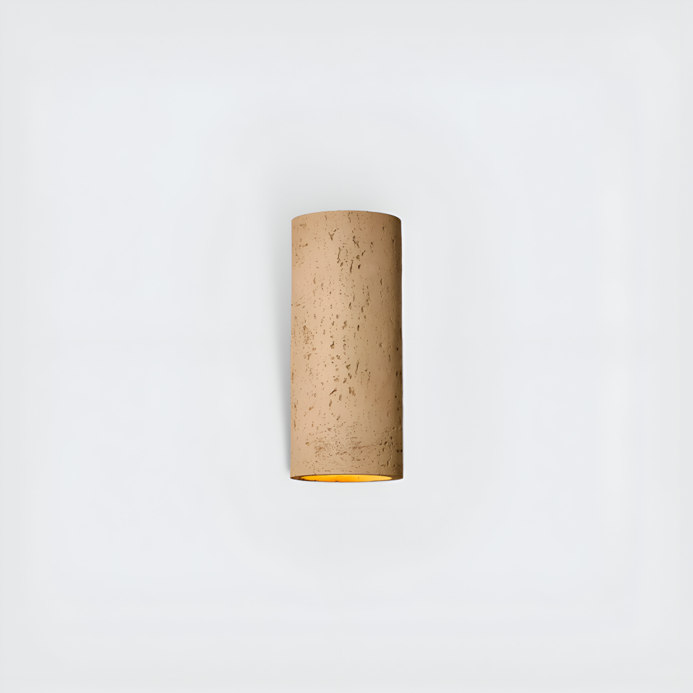 Wabi Sabi Cylinderformad LED-vägglampa – Steninspirerad minimalistisk spotlight