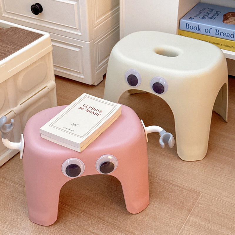 Modern minimalistisk elliptisk pall - Armlös rygglös PP låg sits för vardagsrum och hem