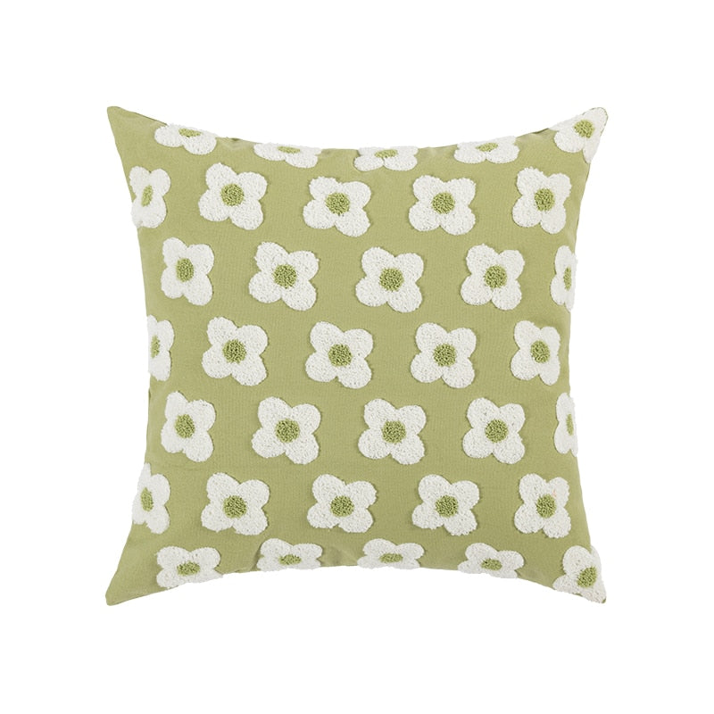 WhimsiCharm - Broderat kuddfodral med blommande tusensköna