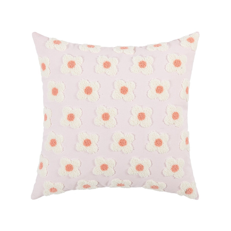 WhimsiCharm - Broderat kuddfodral med blommande tusensköna