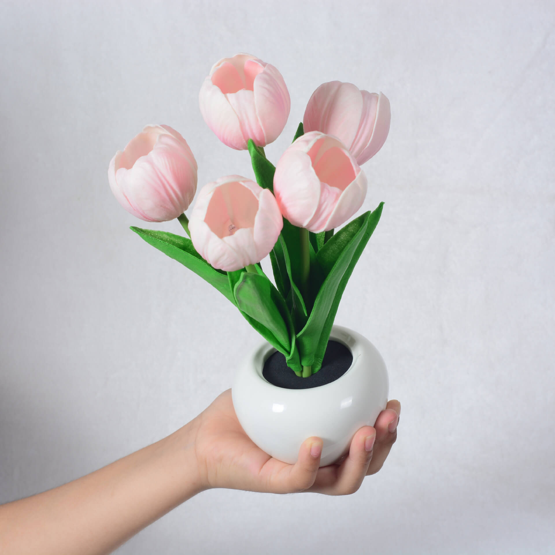 Blooming Tulip & Peony LED-nattlampa – elegant blomglöd