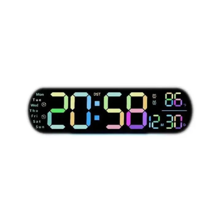 TimeGlow – Stor LED digital väggklocka med fjärrkontroll