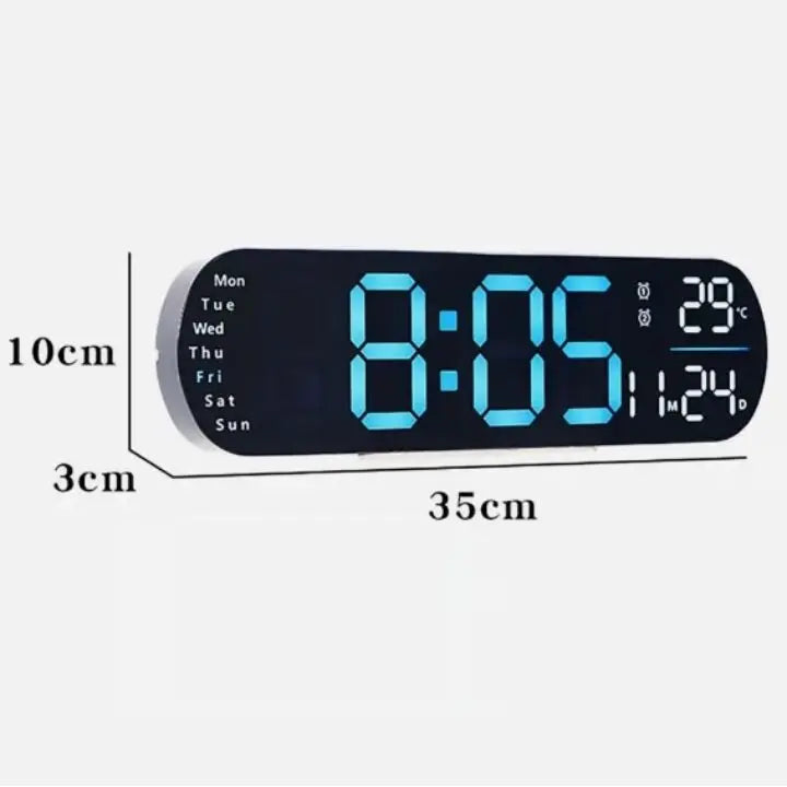 TimeGlow – Stor LED digital väggklocka med fjärrkontroll