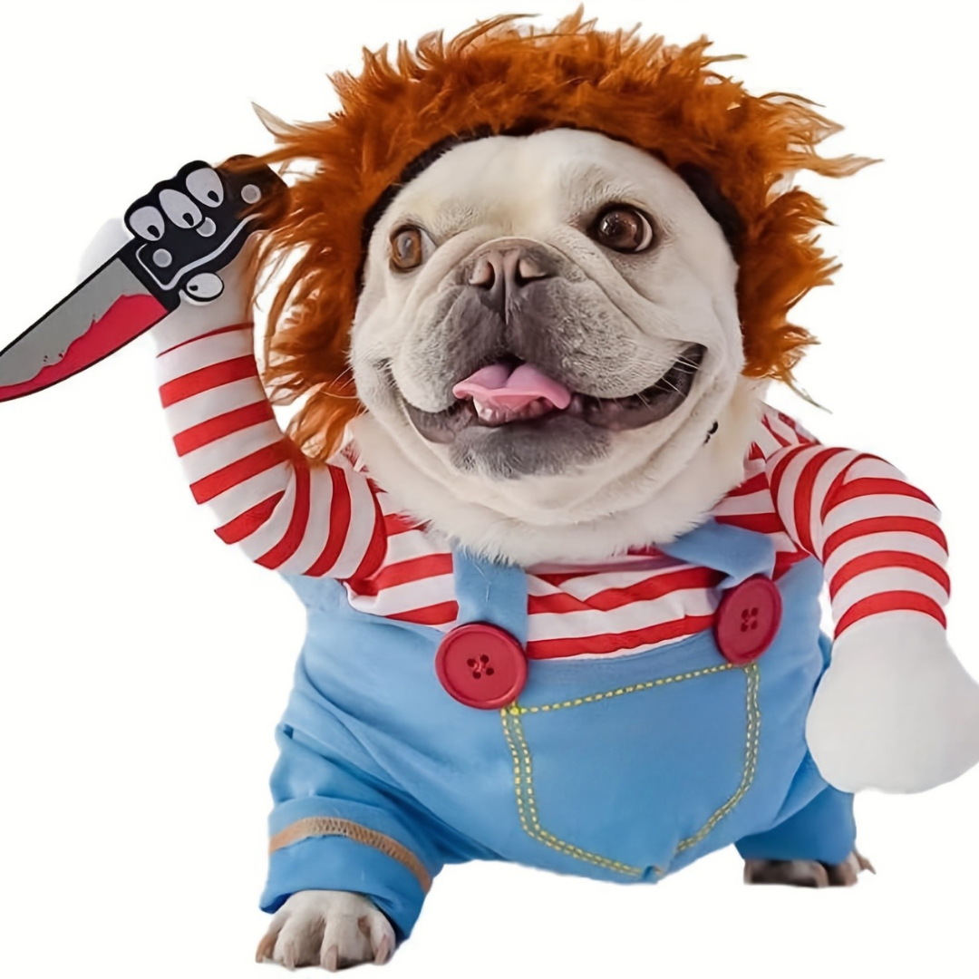 Kuslig dockhundkostym – Plyschig rolig Halloween-outfit för husdjur