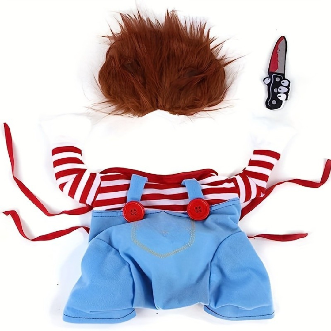 Kuslig dockhundkostym – Plyschig rolig Halloween-outfit för husdjur