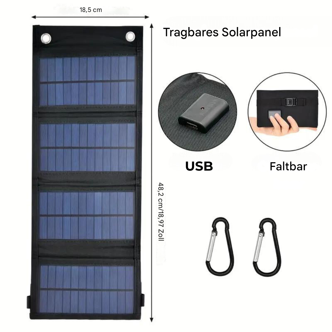 UltraSlim Solar Charger Pro – Hopfällbar powerbank för camping och nödbatterier