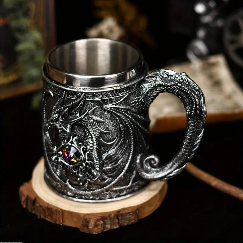 Medeltida drakekaffemugg – Fantasidjursejdel för te, öl och samlare