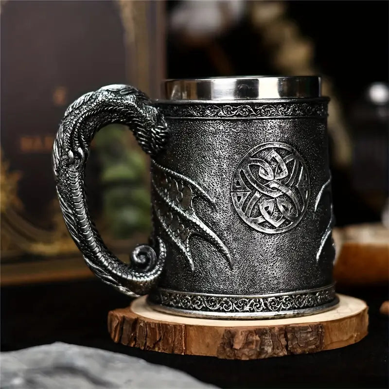 Medeltida drakekaffemugg – Fantasidjursejdel för te, öl och samlare