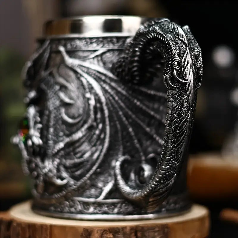 Medeltida drakekaffemugg – Fantasidjursejdel för te, öl och samlare