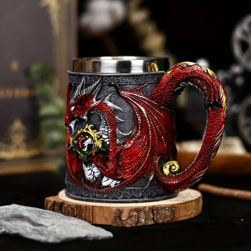 Medeltida drakekaffemugg – Fantasidjursejdel för te, öl och samlare