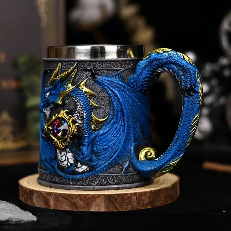 Medeltida drakekaffemugg – Fantasidjursejdel för te, öl och samlare