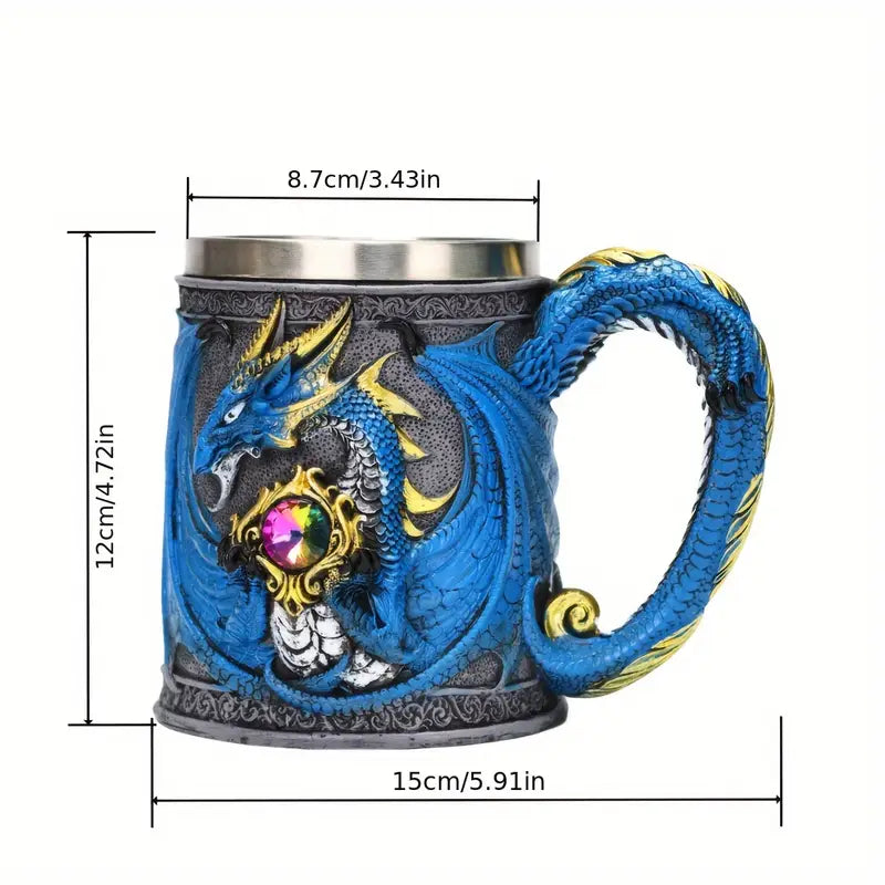 Medeltida drakekaffemugg – Fantasidjursejdel för te, öl och samlare