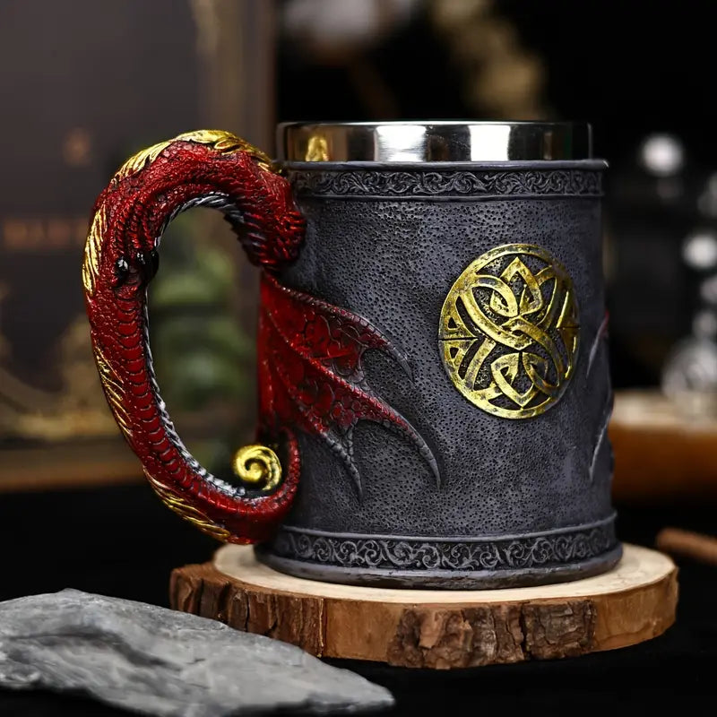 Medeltida drakekaffemugg – Fantasidjursejdel för te, öl och samlare