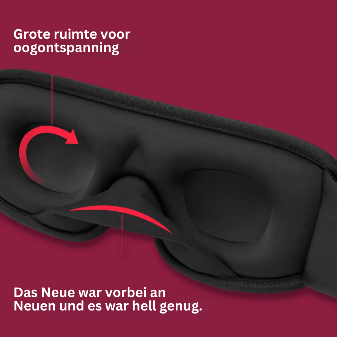 3D-konturerad sömnmask – Ljusblockerande komfort för djupare och vilsam sömn